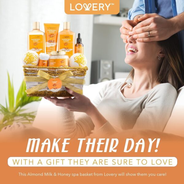 Women's Spa Gift Set – 10 Pc Almond Milk & Honey Self-Care Kit - Image 5