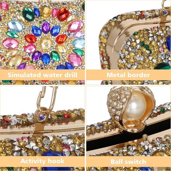 Beaguful Women's Sparkly Rhinestone Clutch Evening Bag - Image 5