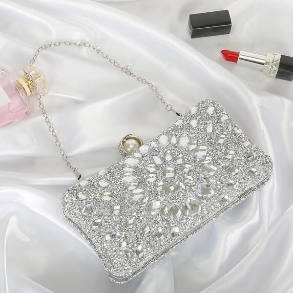 Beaguful Women's Sparkly Rhinestone Clutch Evening Bag - Image 3