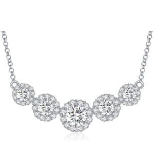 Smile Pendant Necklace for Women Moissanite Lab-Created Gem